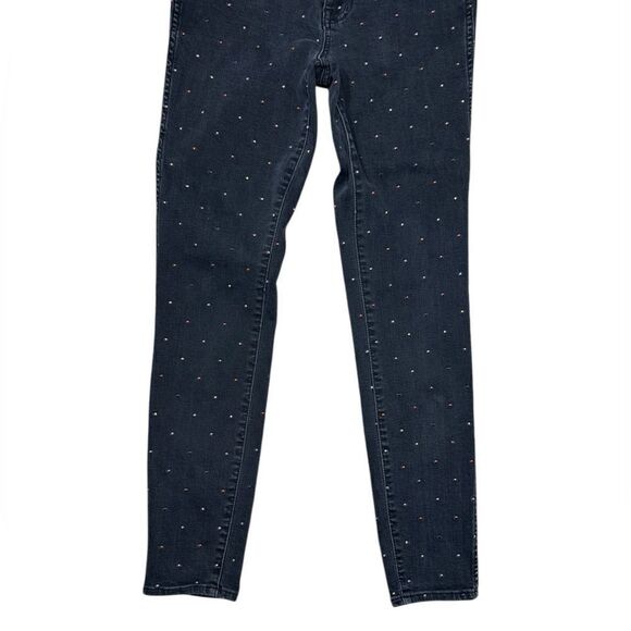 Madewell Vintage Washed Black High Rise Metallic Rainbow Dotted Skinny Jeans - Picture 10 of 13